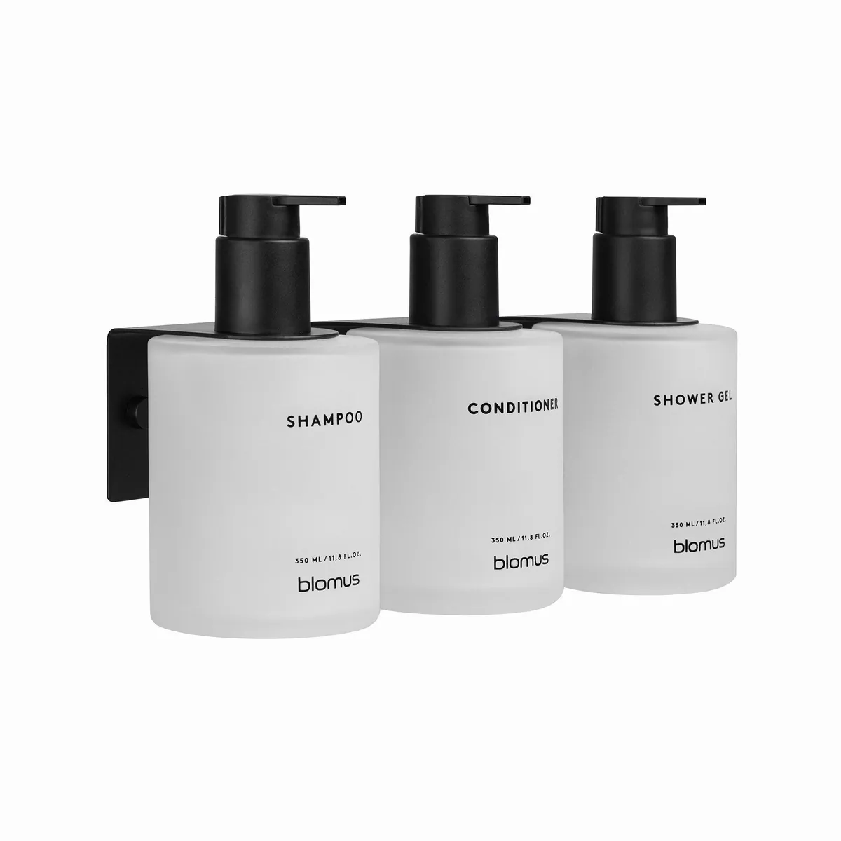 Blomus KIREI Seifenspender 3er Set, stilvolle Glasflaschen mit Wandhalterung 2