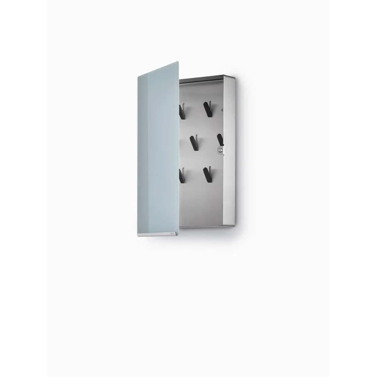 Blomus VELIO Schlüsselkasten, Glas Magnettafel, 7 gummierte Haken, 6 Magnete 3