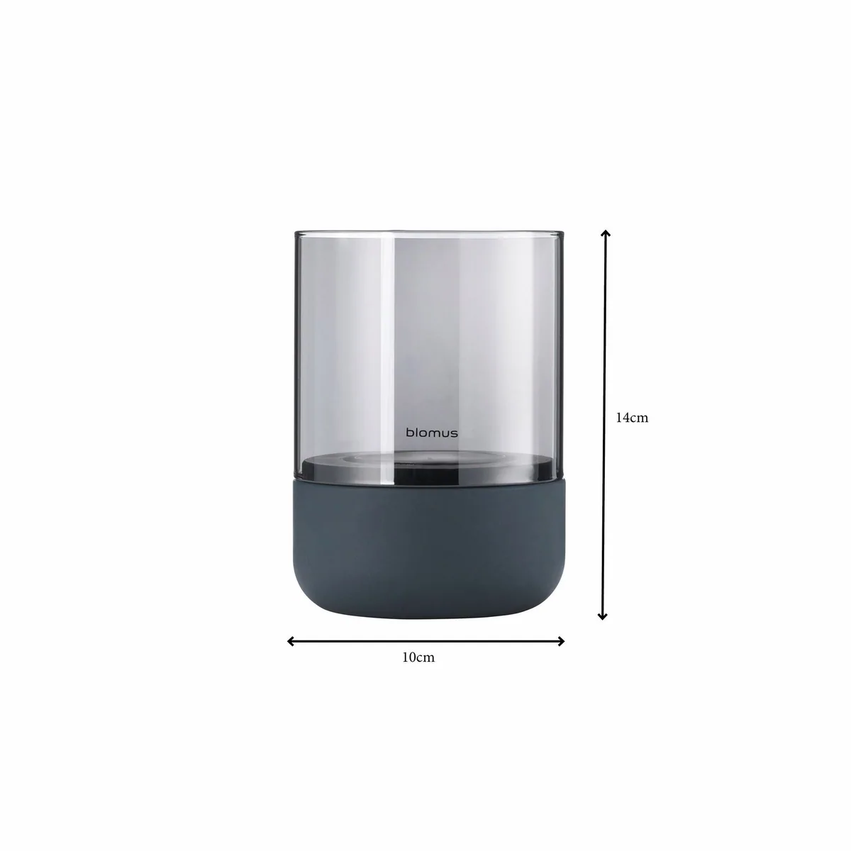 Blomus CALMA Windlicht Set, eleganter Glaszylinder mit Betonsockel 2