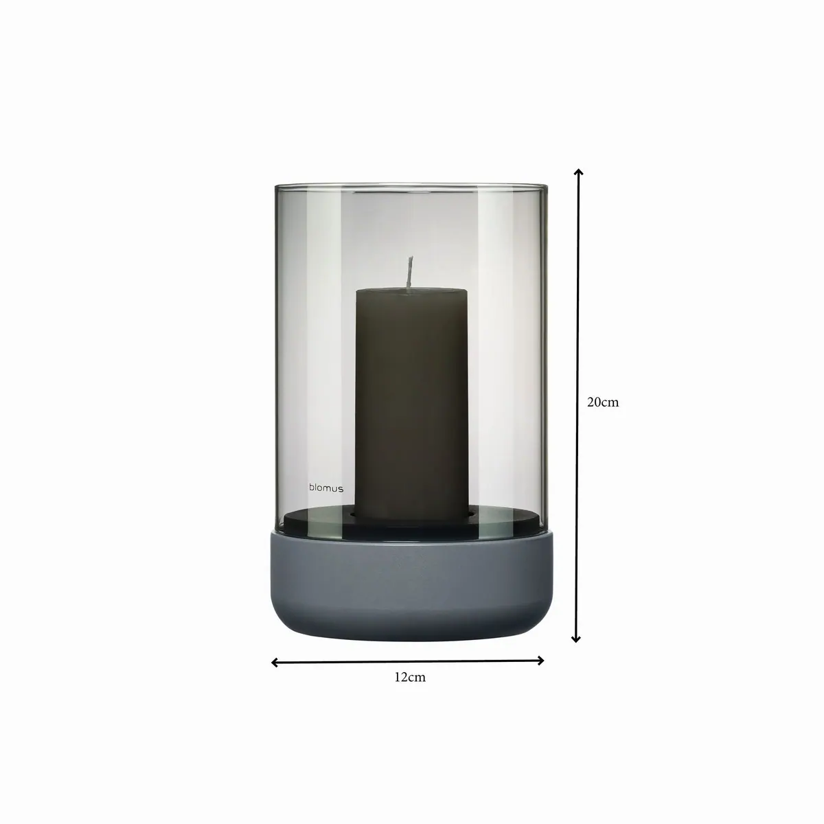 Blomus CALMA Windlicht Set, eleganter Glaszylinder mit Betonsockel 3