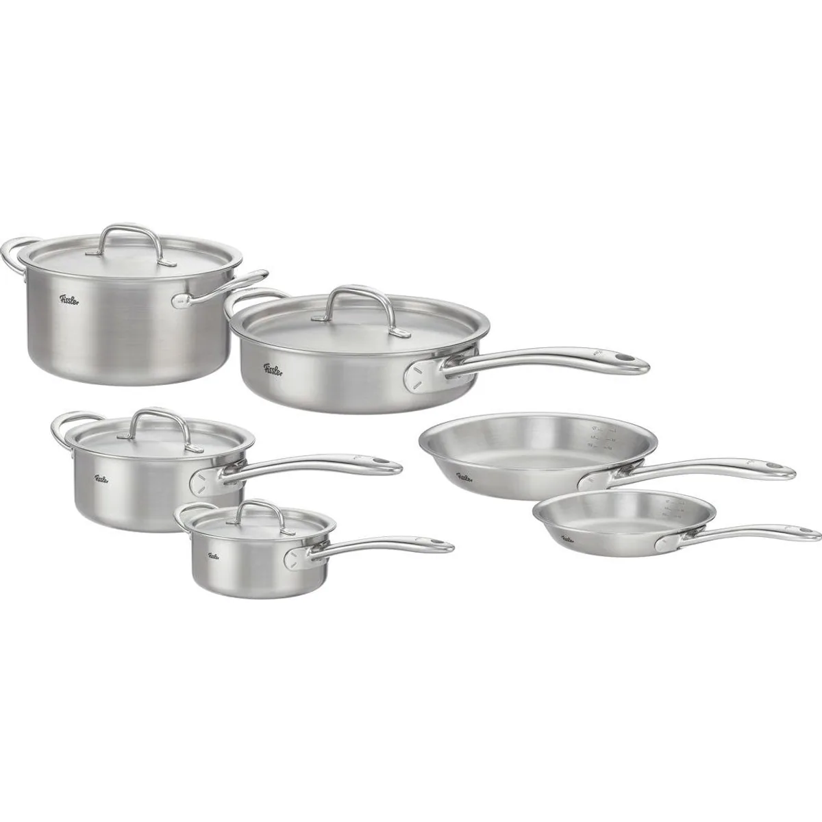 Fissler M5 Pro-Ply Topf-Set, 10-teilig, Edelstahl 18/10 — präzises Kochen, gleichmäßige Wärmeverteilung, komfortable Handhabung