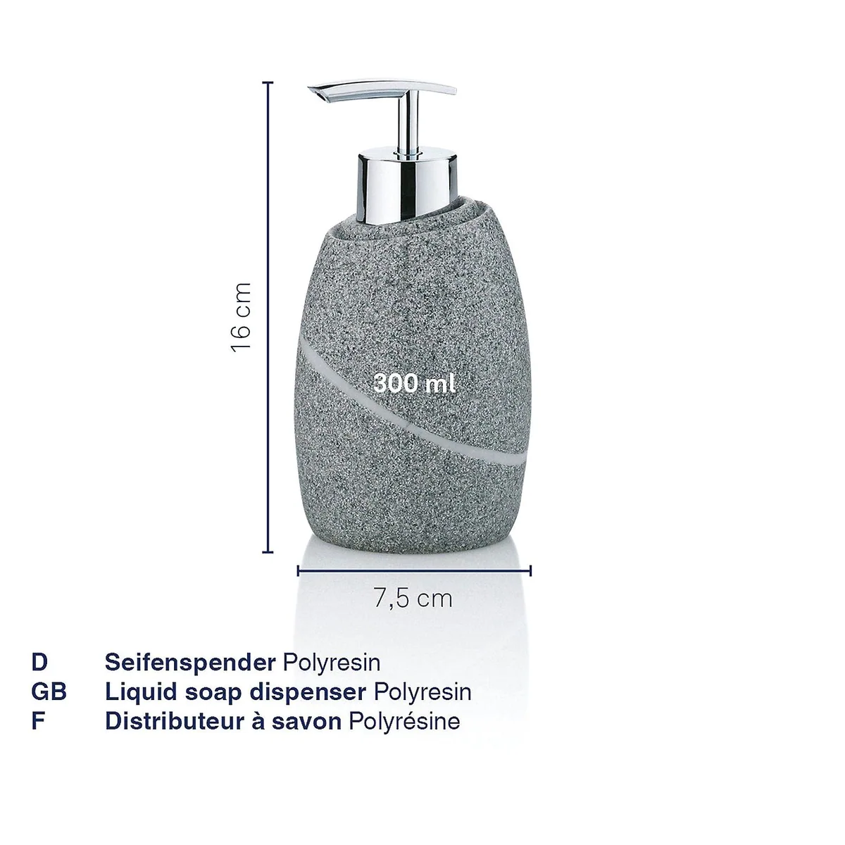 Kela Talus Seifenspender, Natursteinoptik, 300 ml, pflegeleicht und elegant 3