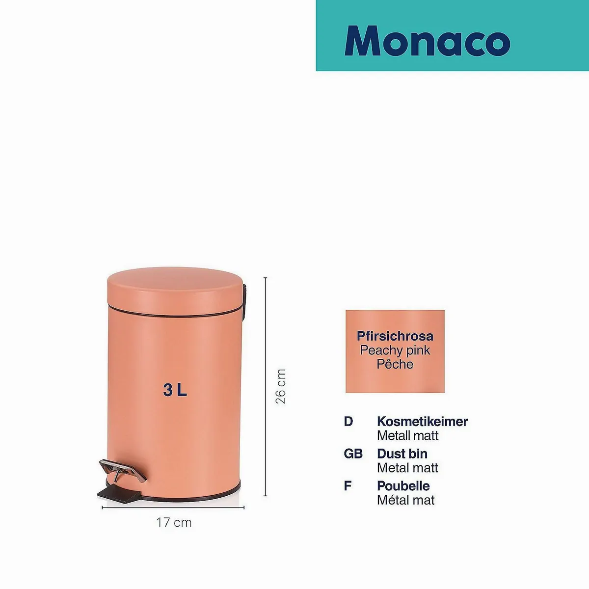 Kela Monaco Kosmetikeimer, kompakt, stylish, 3 Liter 3