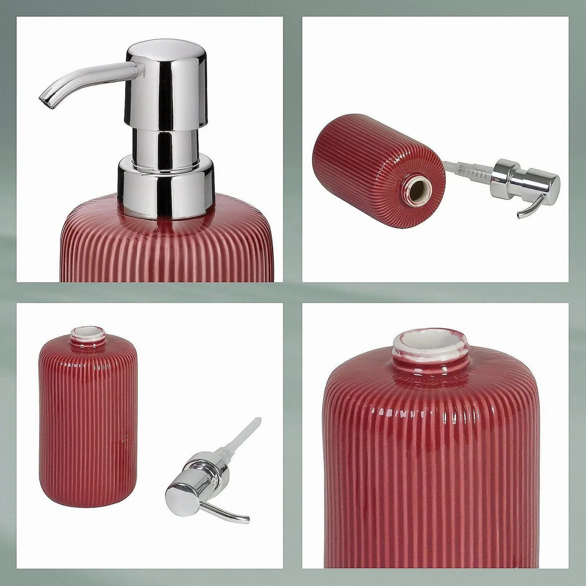 Kela Ava Seifenspender, elegante Keramik, 350 ml, austauschbarer Pumpkopf 5