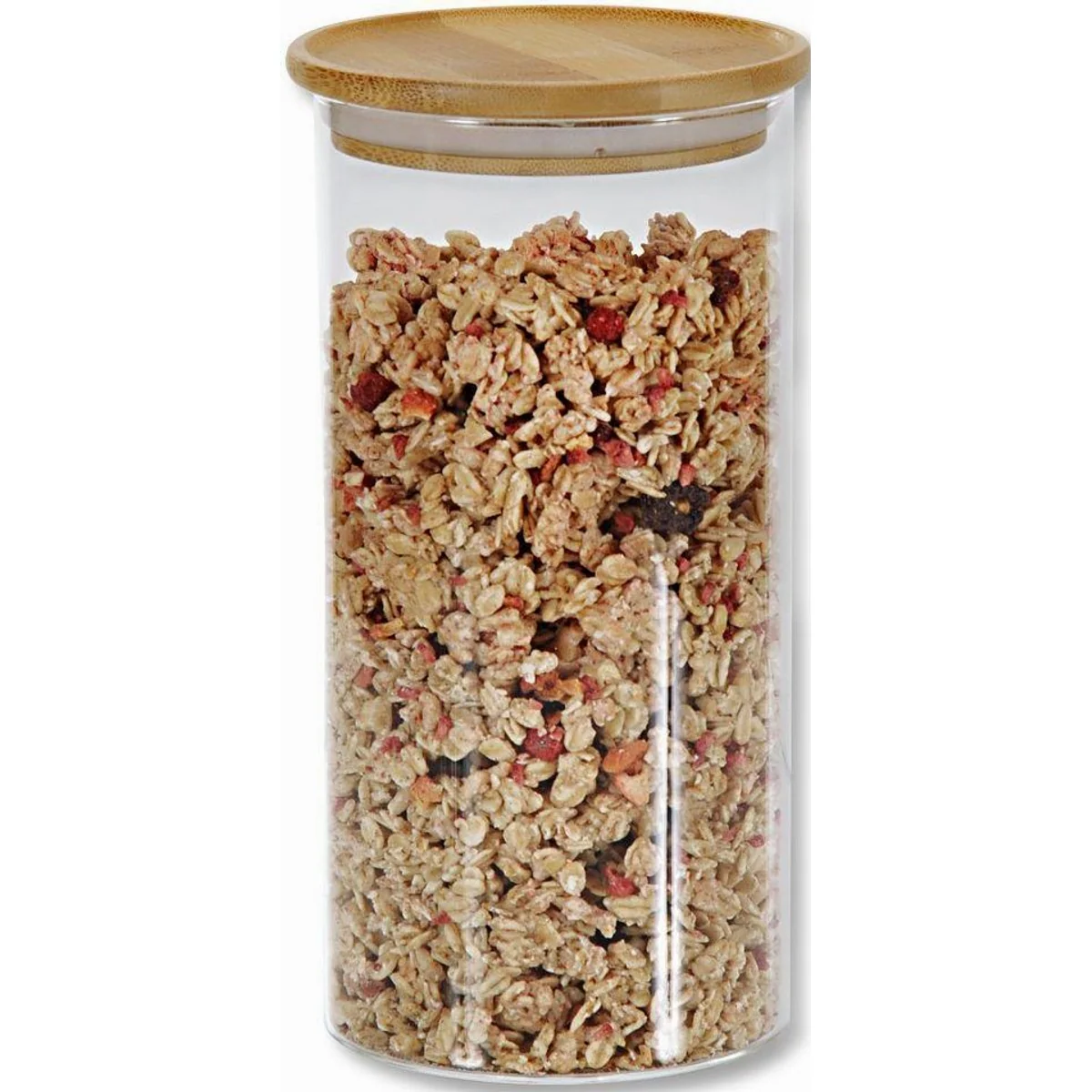 Kesper Vorratsdose Aufbewahrungsglas, 3-tlg. Set, Bambusdeckel, stapelbar 4