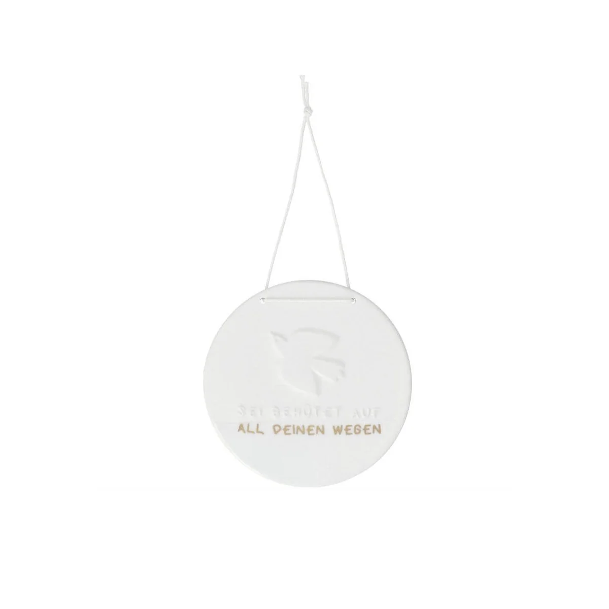 räder Design Porzellanschild Taube, symbolisches Dekoobjekt, 9,9 cm Durchmesser