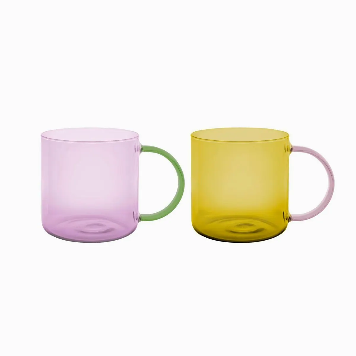 Remember Becher Set Fred, hitzebeständiges Glas, farbenfrohes Design — 2-teilig, 500ml