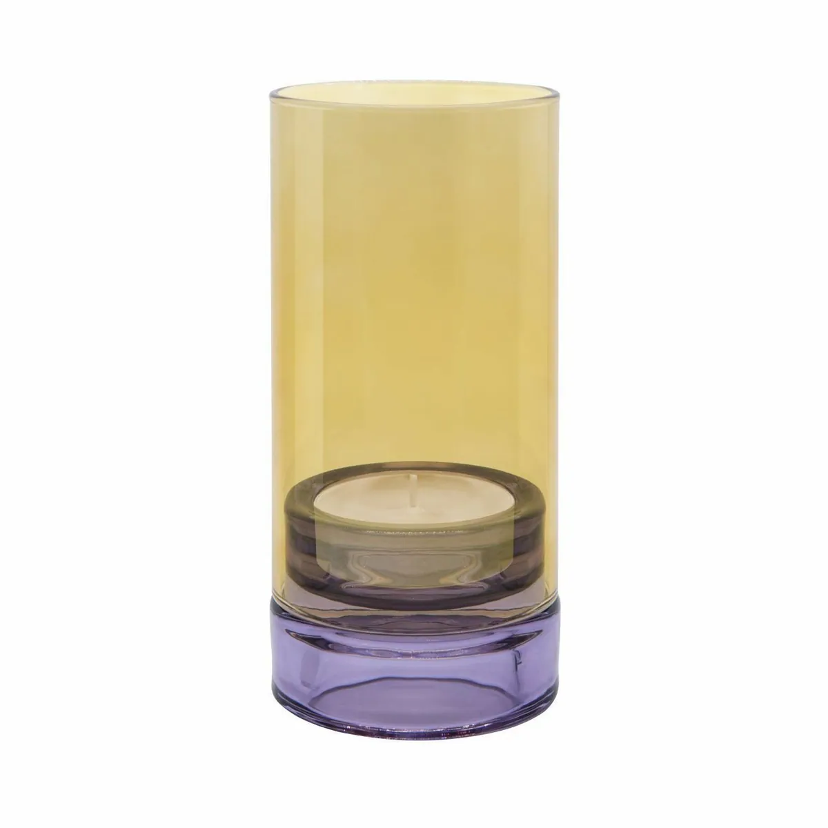 Remember Windlicht Lys Lilac, buntes Color-Blocking-Design, handgefertigt