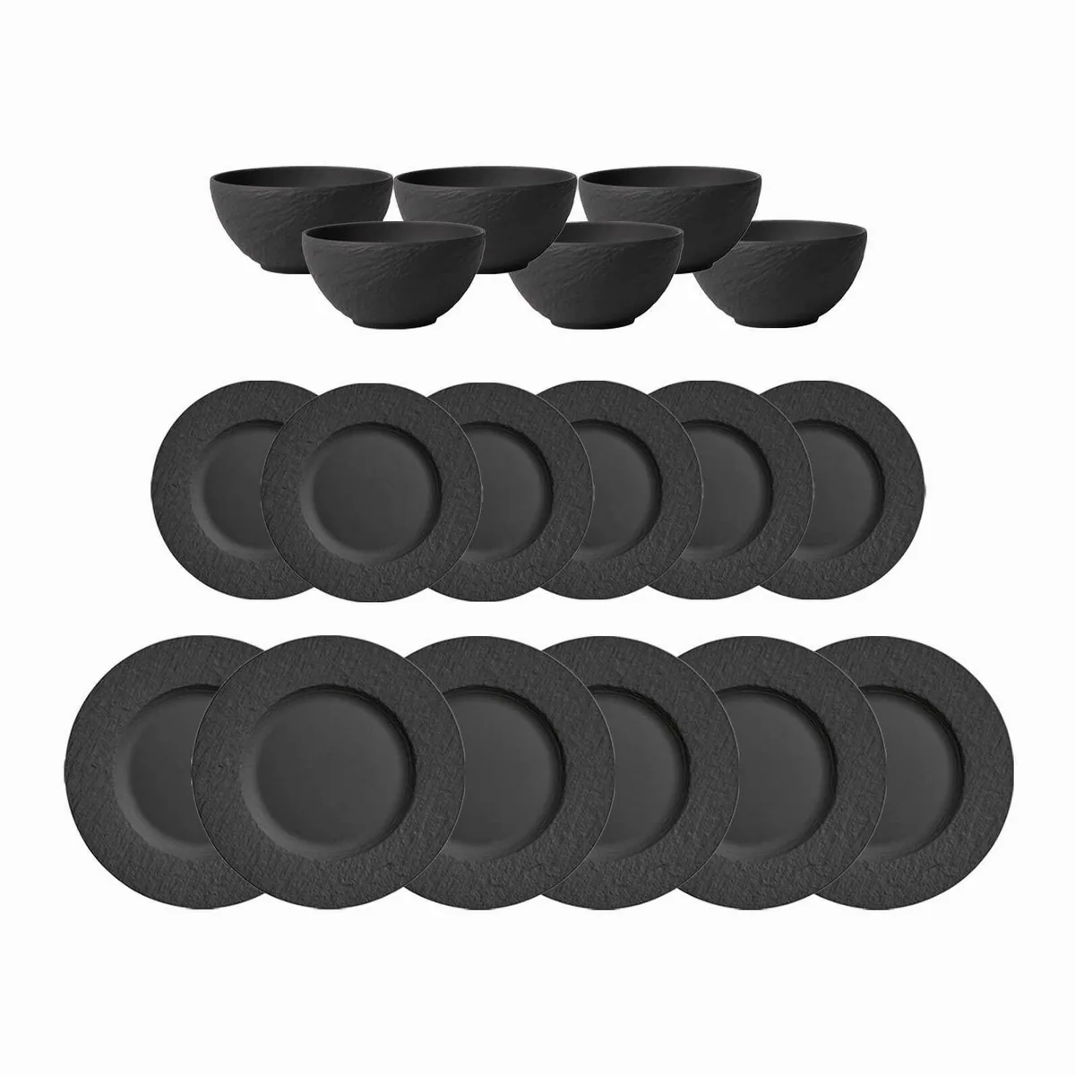 Villeroy & Boch Manufacture Rock Tafelservice, 18-teilig, für 6 Personen, aus Premium Porzellan