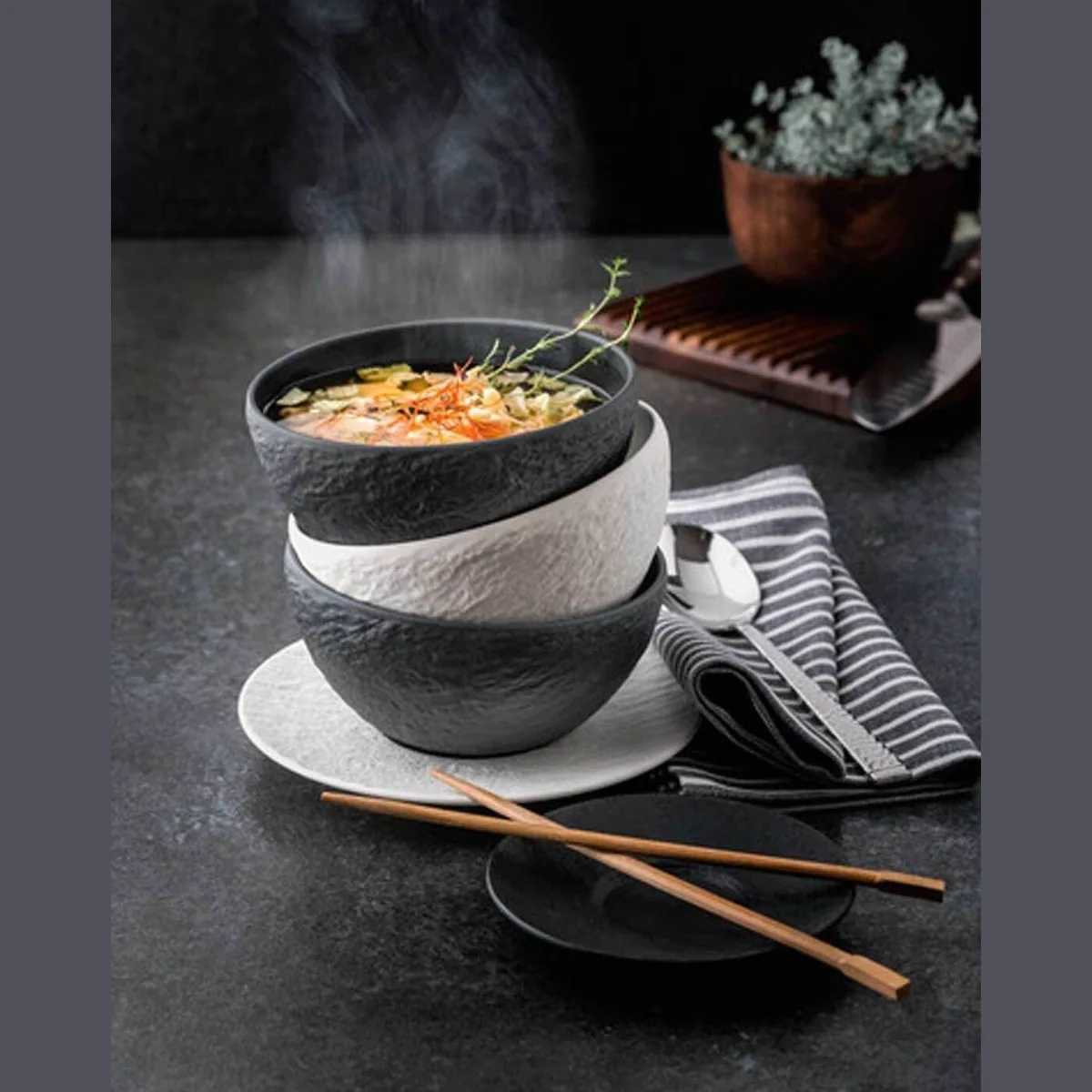 Villeroy & Boch Manufacture Rock Tafelservice, 18-teilig, für 6 Personen, aus Premium Porzellan 4