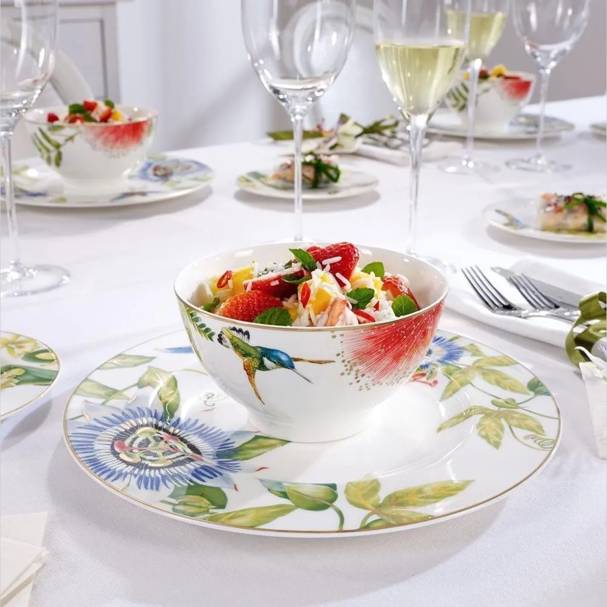 Villeroy & Boch Amazonia Frühstücks-Geschirrset, 18-teilig, für 6 Personen — Ausgefallenes Design, Premium Bone Porcelain, Spülmaschinenfest 2