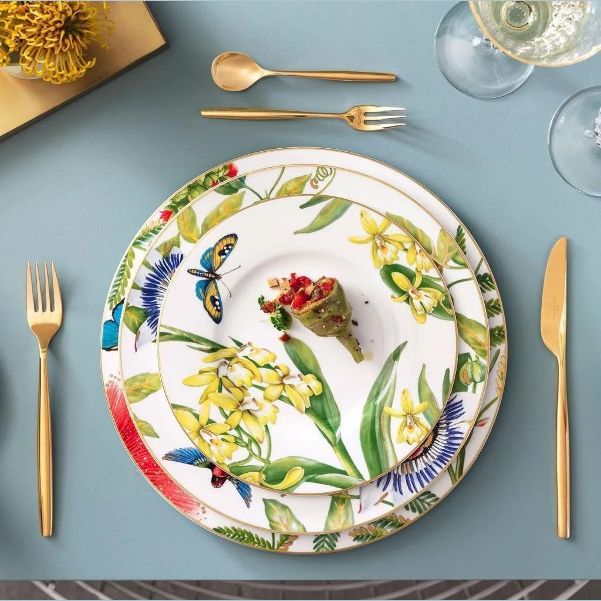 Villeroy & Boch Amazonia Frühstücks-Geschirrset, 18-teilig, für 6 Personen — Ausgefallenes Design, Premium Bone Porcelain, Spülmaschinenfest 4
