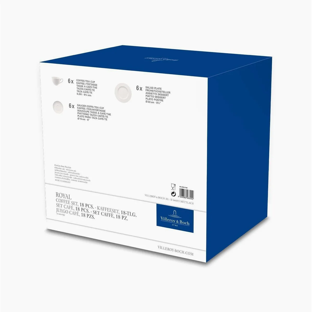 Villeroy & Boch Royal Kaffee-Set, 18-teilig, für 6 Personen, Porzellan 4
