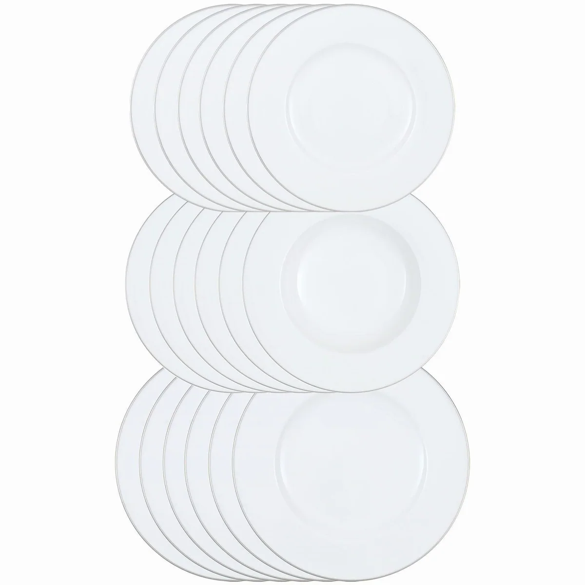 Villeroy & Boch Anmut Platinum No.1 Tellerset, elegantes Design, pflegeleicht, 18-teilig