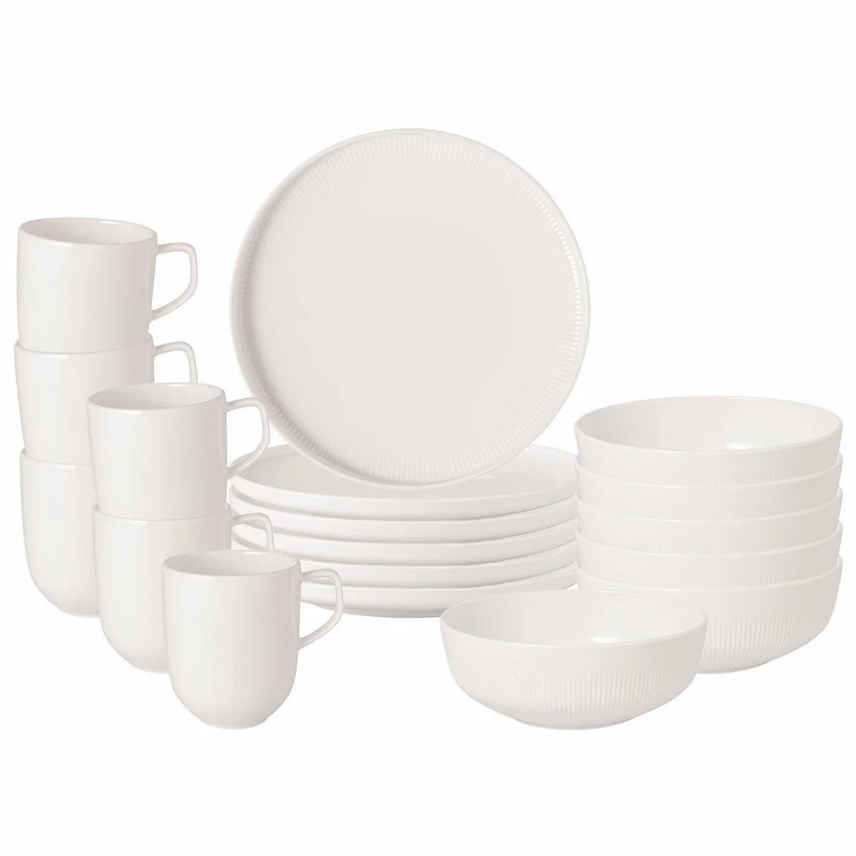 Villeroy & Boch Afina Frühstücks-Set, 18-teilig, für 6 Personen, Porzellan