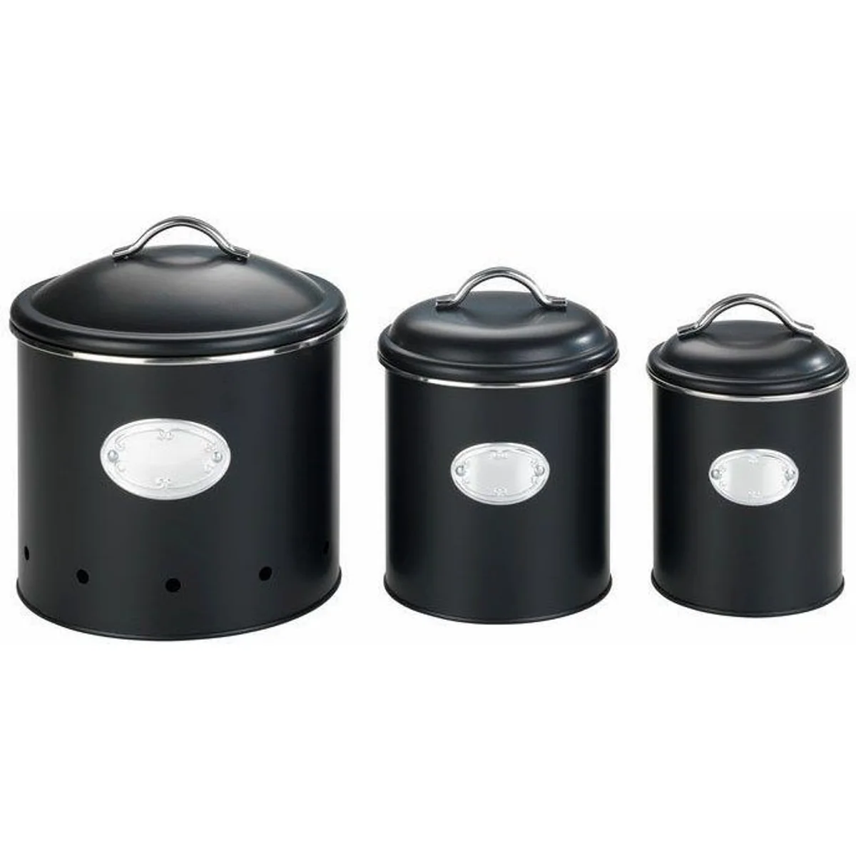 WENKO Vorratsdose Nero, Metall, luftdurchlässig, ideal für Zwiebeln & Kartoffeln 2