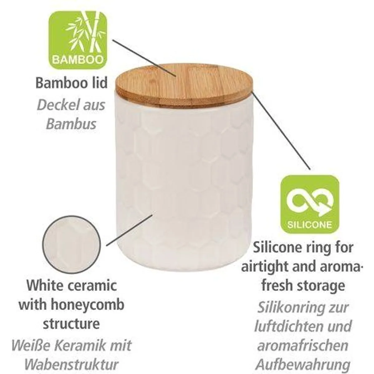 WENKO Vorratsdose Maya, Keramik, luftdicht & spülmaschinengeeignet 4