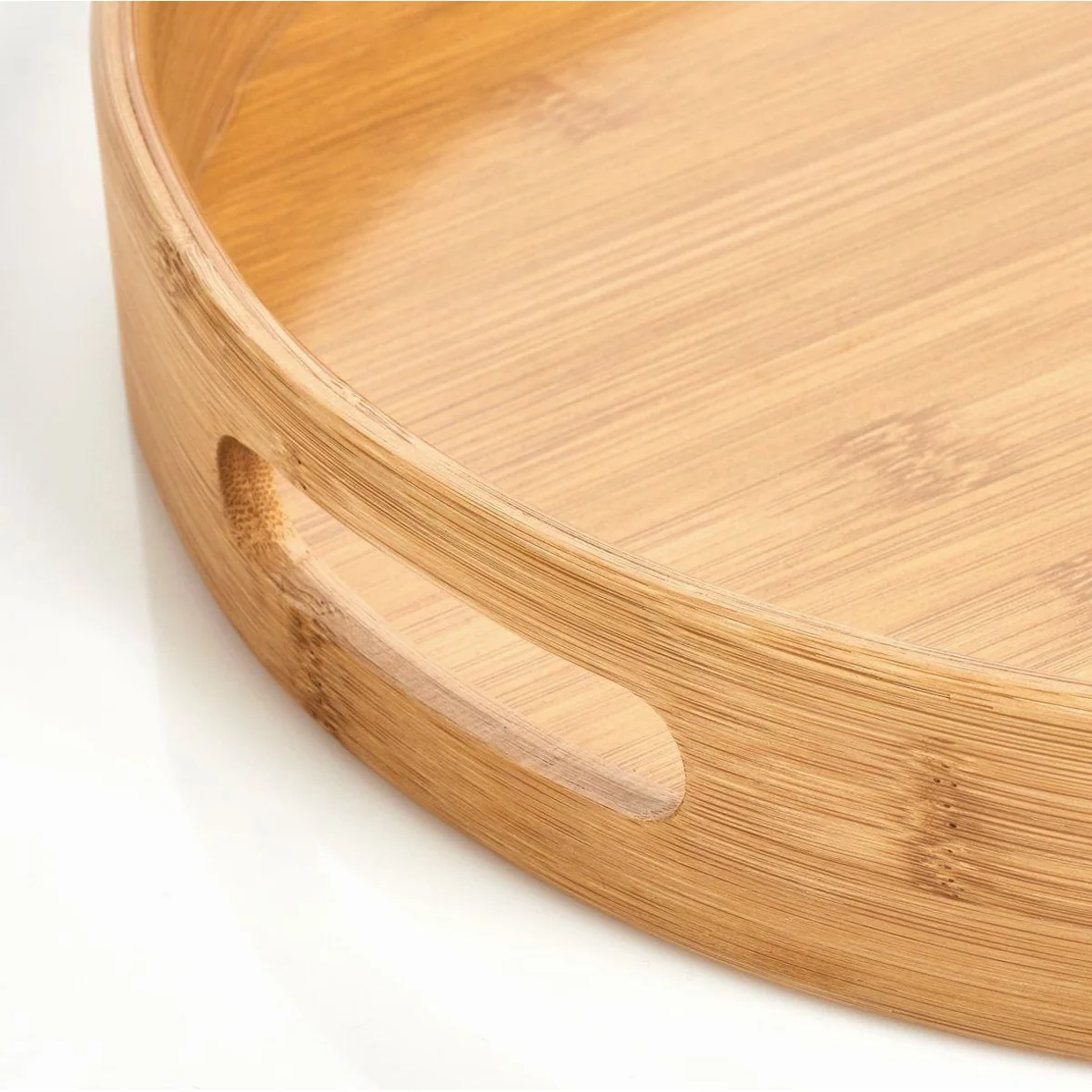 Zeller Present Tablett, Bambus, rutschfester Rand für sicheren Halt — Ø 38 cm 4