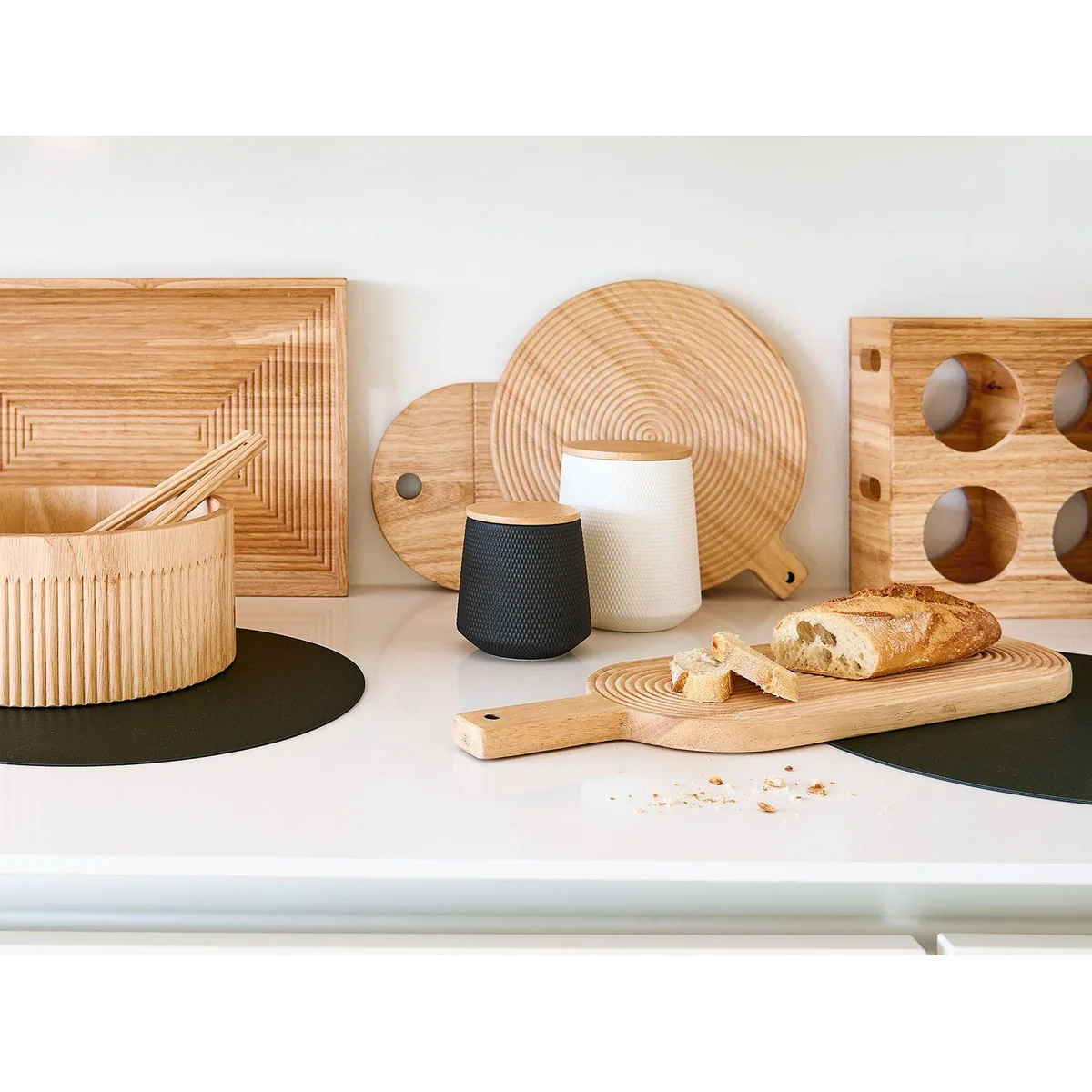 Zeller Present Vorratsdosen Set, edles Design aus Bambus und Keramik 2