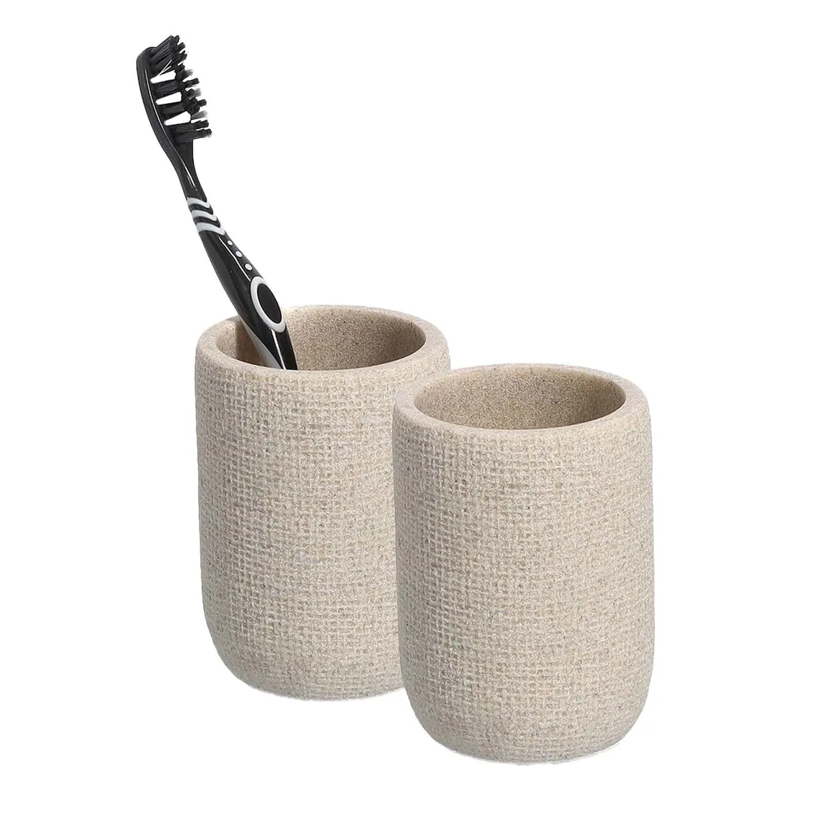 Zeller Present Badaccessoire-Set Natural, 3-teiliges Set in Beige, bruchsicher 2